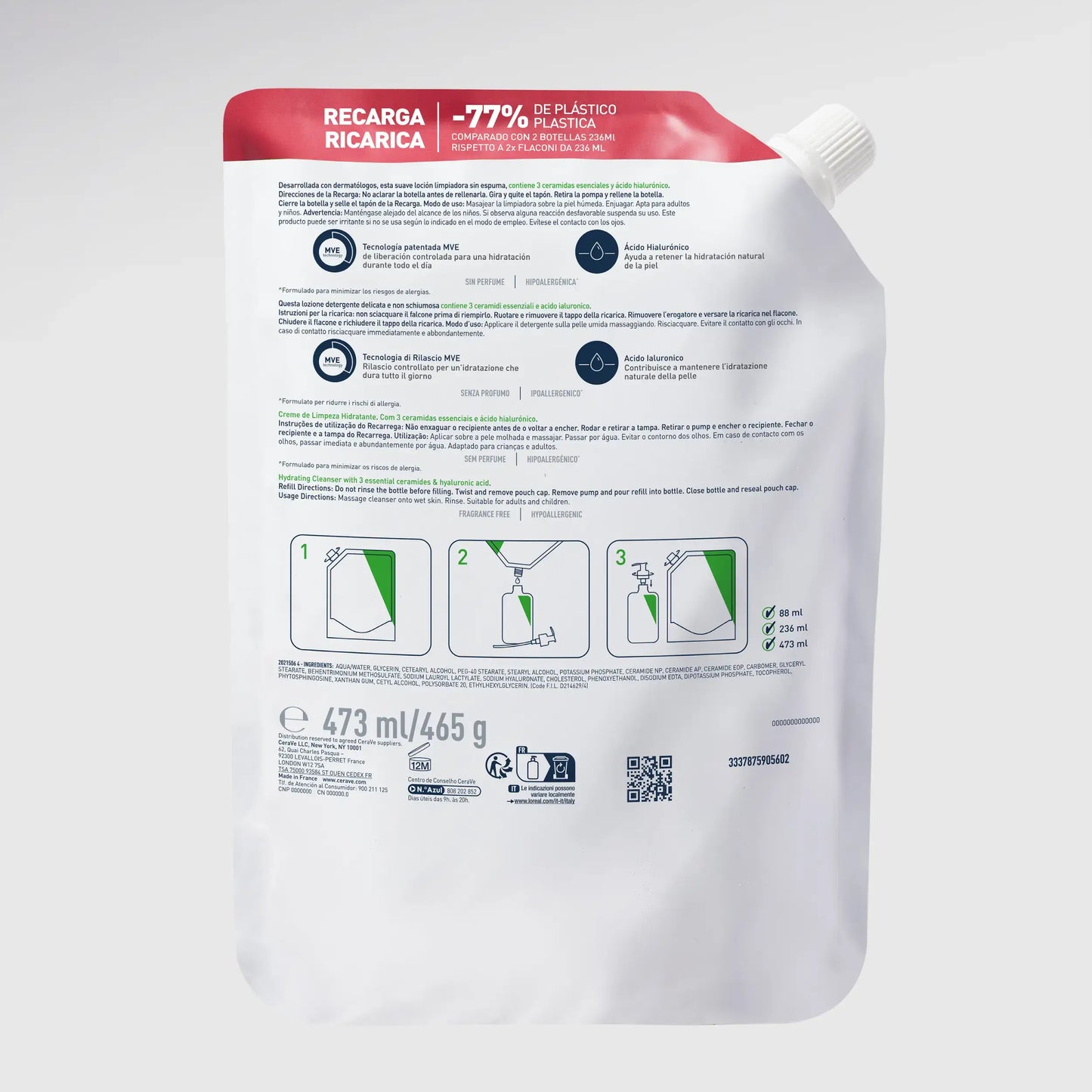 CeraVe Baume Hydratant Éco-Recharge 454g