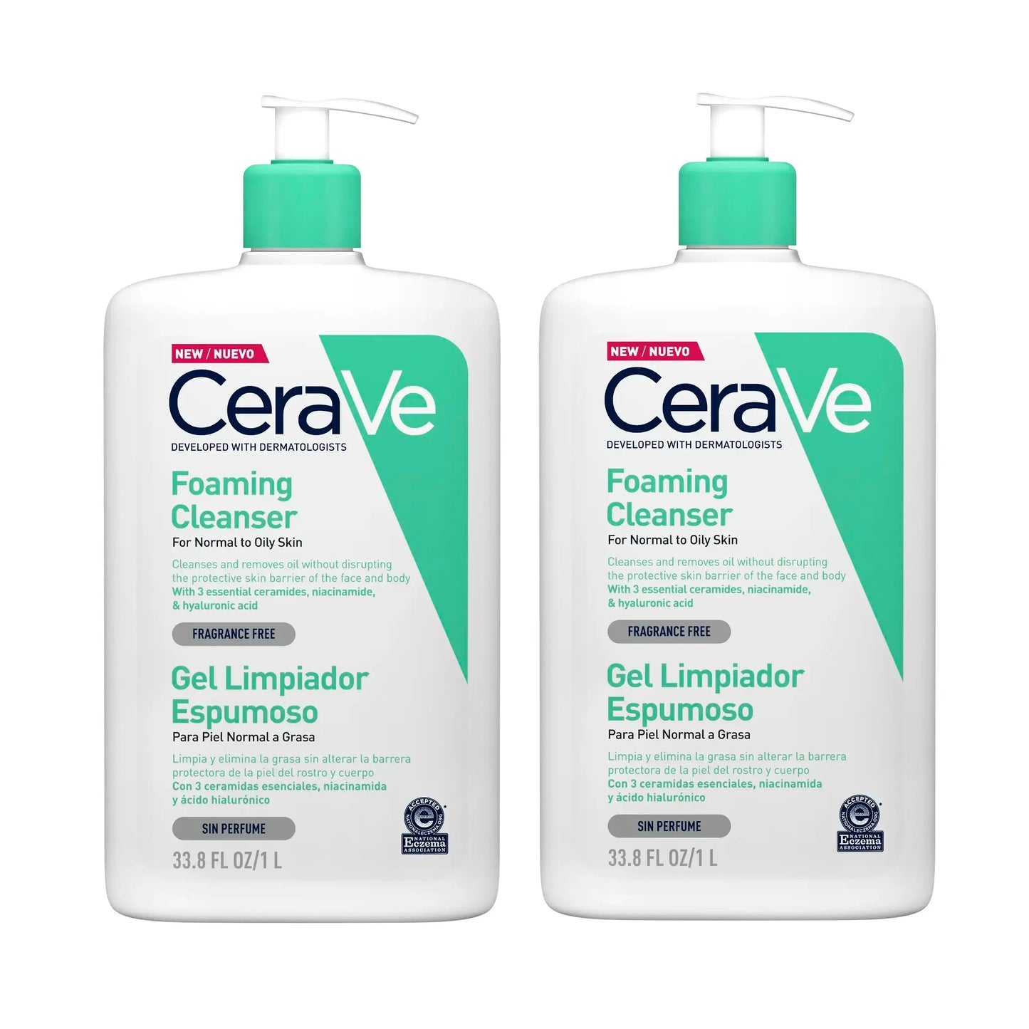 CeraVe Gel Moussant Lot de 2x1L