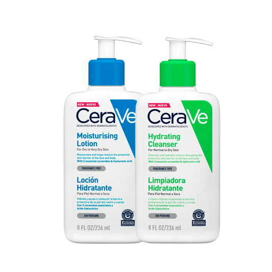 CeraVe Lait Hydratant 236ml + Crème Lavante Hydratante 236ml