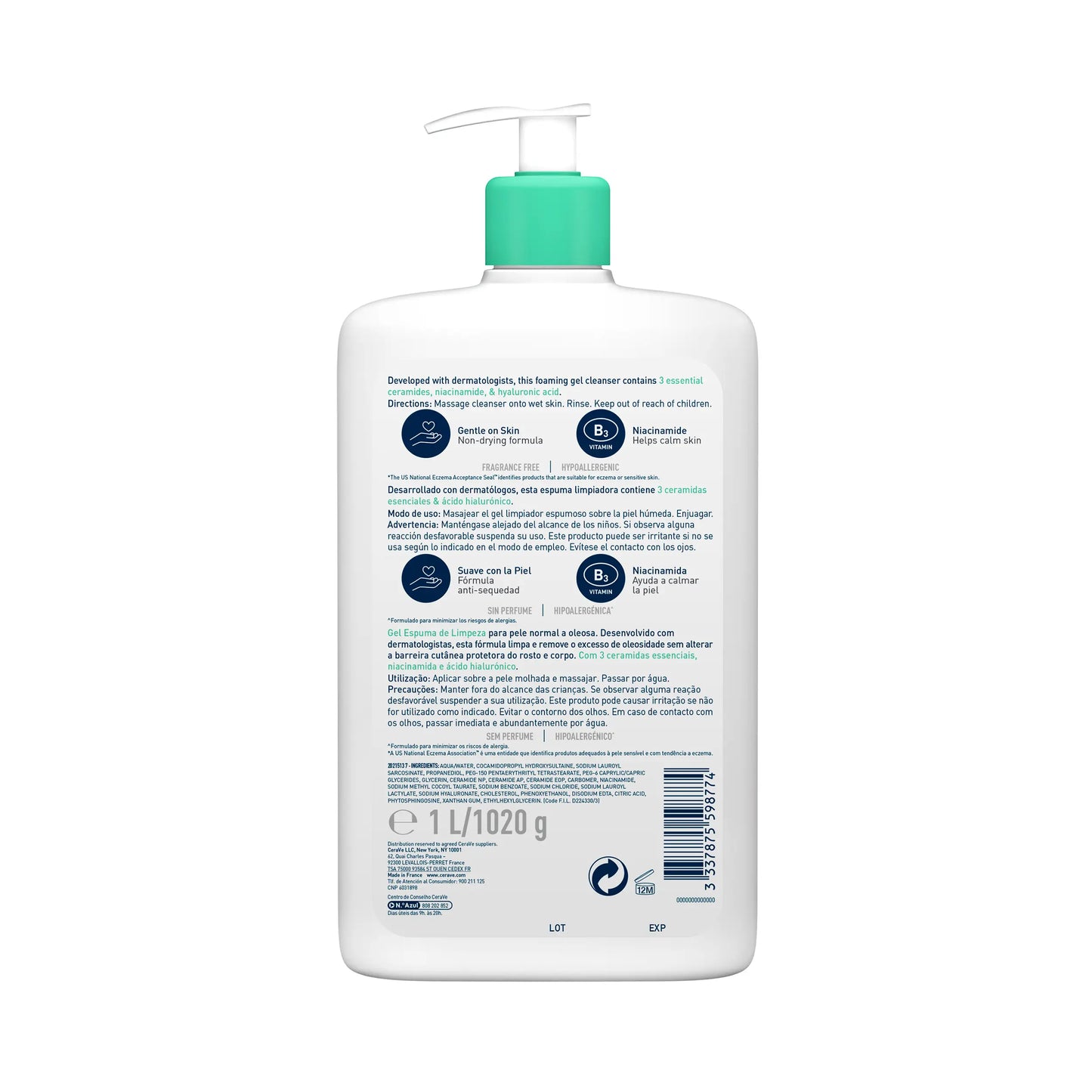 CeraVe Gel Moussant 1L