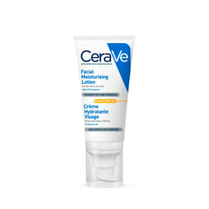 CeraVe Pack Peau Grasse : Gel Moussant 236ml + Crème Hydratante Visage SPF30 50ml + Crème Contour des Yeux 14ml
