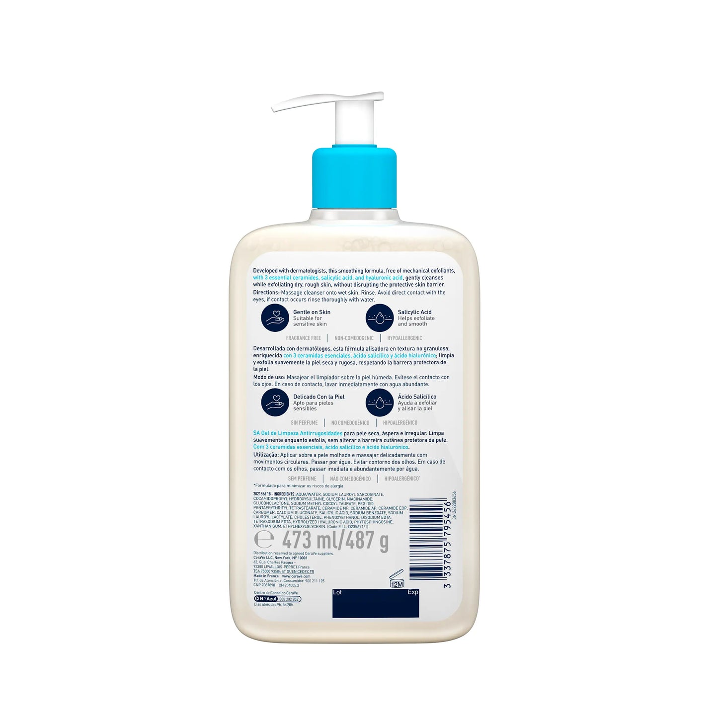 CeraVe SA Gel Nettoyant Anti-Rugosités 473ml