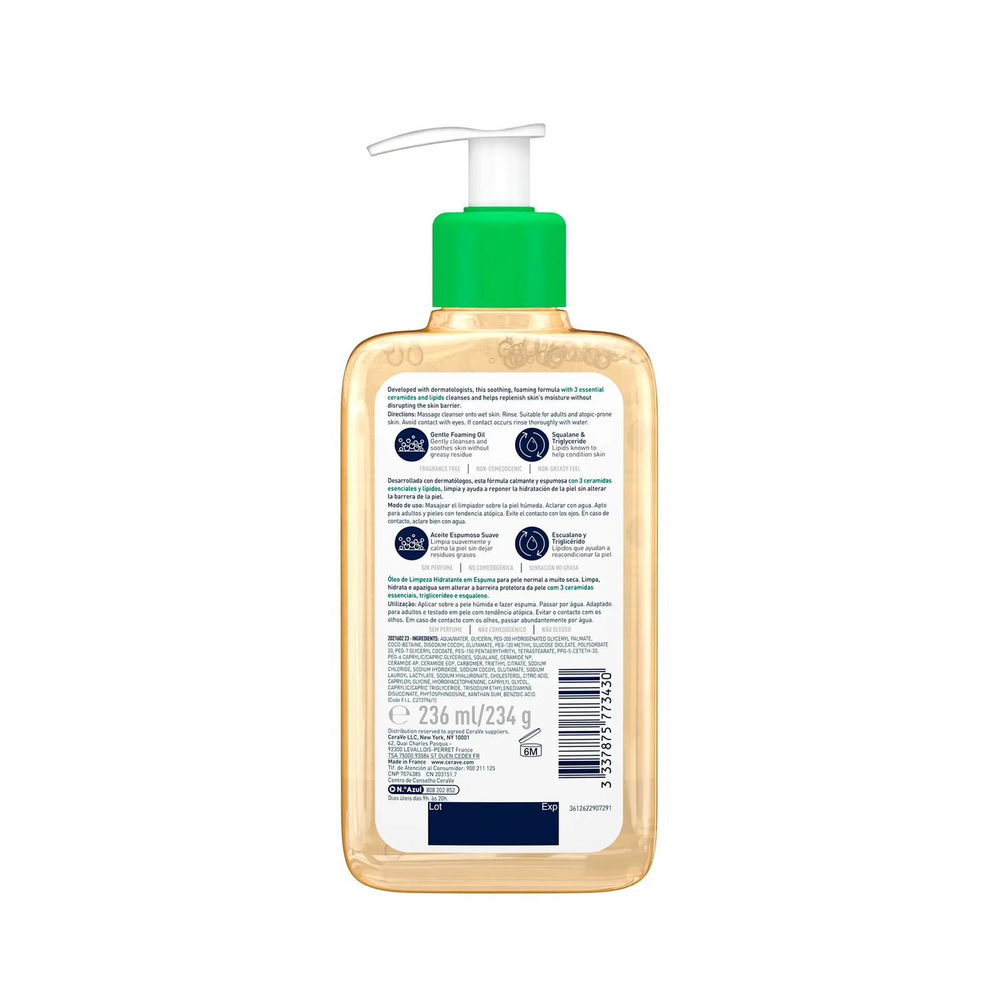 CeraVe Huile Lavante Moussante Hydratante 236ml
