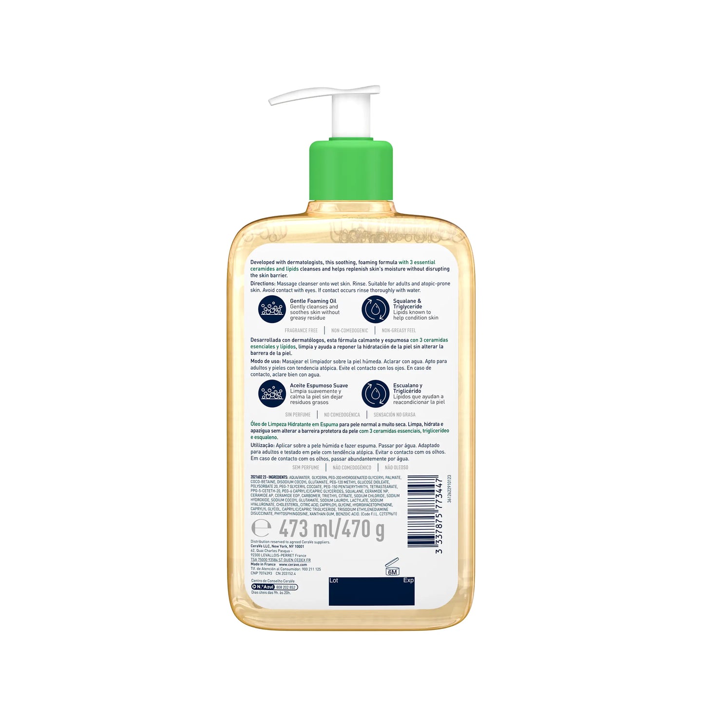 CeraVe Huile Lavante Moussante Hydratante 473ml