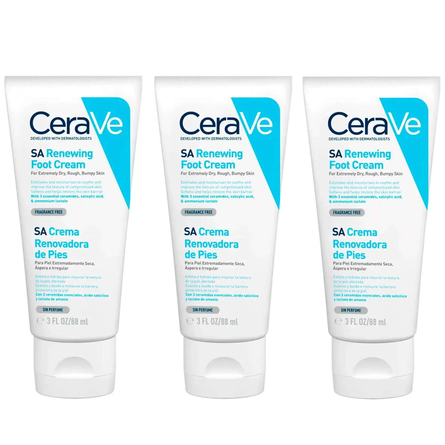 CeraVe SA Crème Pieds Réparatrice Lot de 3x88ml