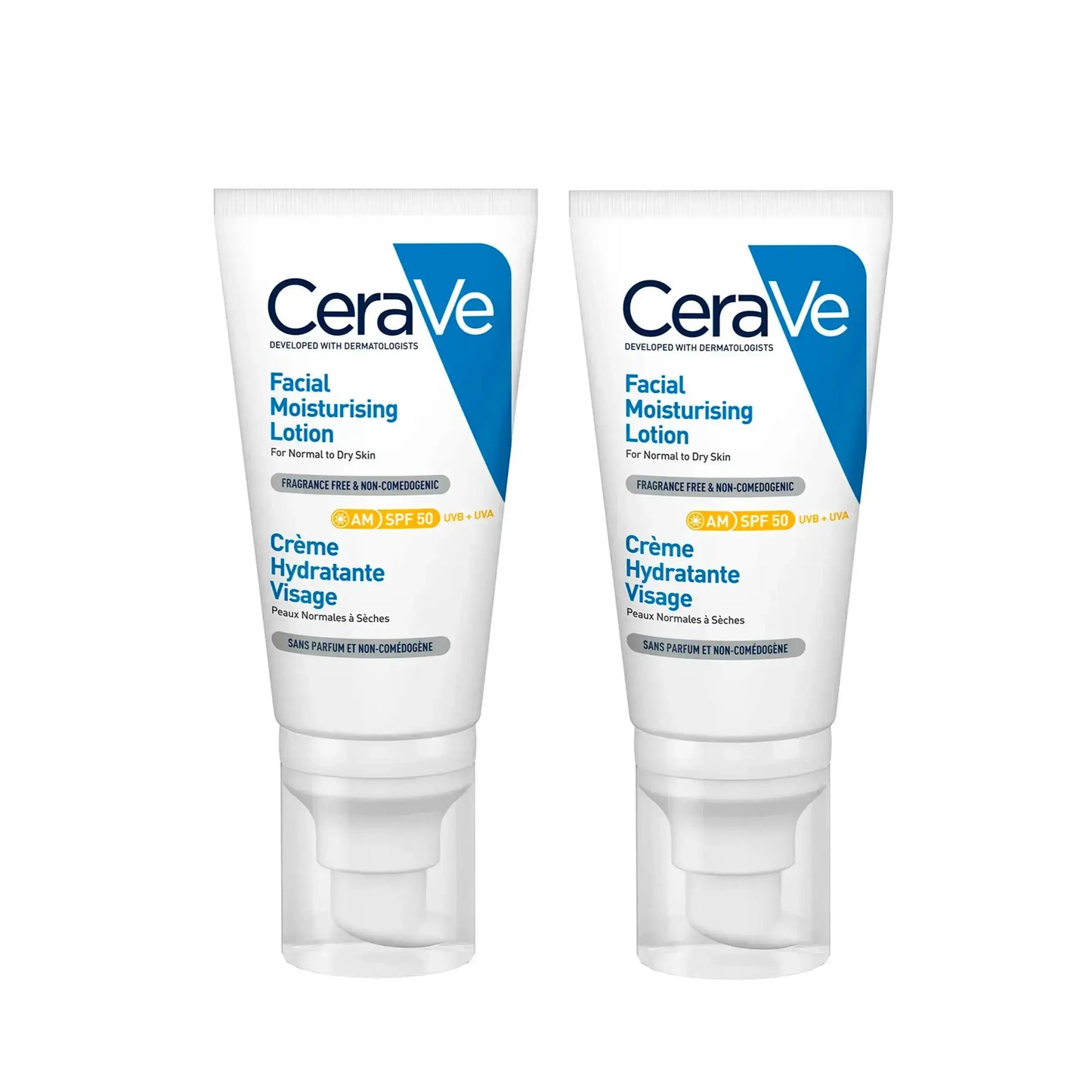 CeraVe Crème Hydratante Visage SPF50+ Lot de 2x52ml