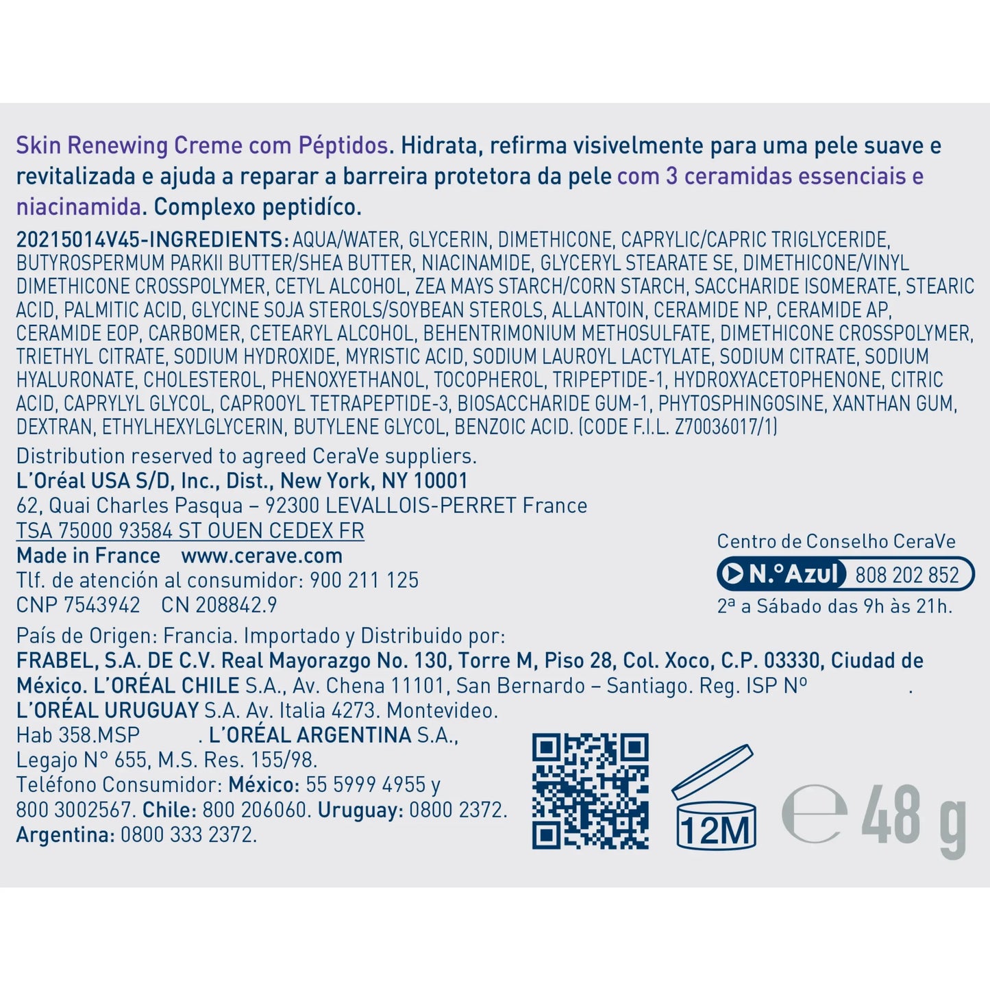 CeraVe Skin Renewing Crème Peptides 48g